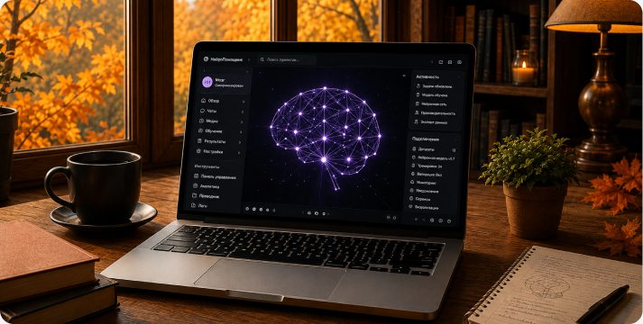 Интерфейс Нейроабонемента на ноутбуке